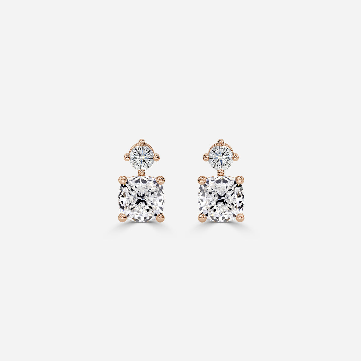 Cushion Moissanite Drops Earrings