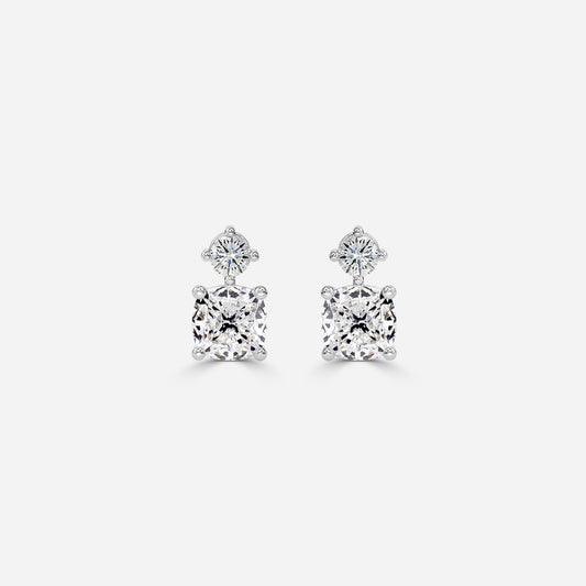 Cushion Moissanite Drops Earrings