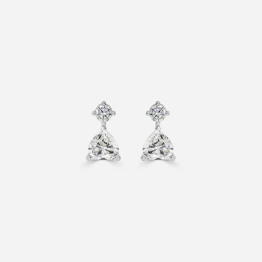 Heart Moissanite Drops Earrings