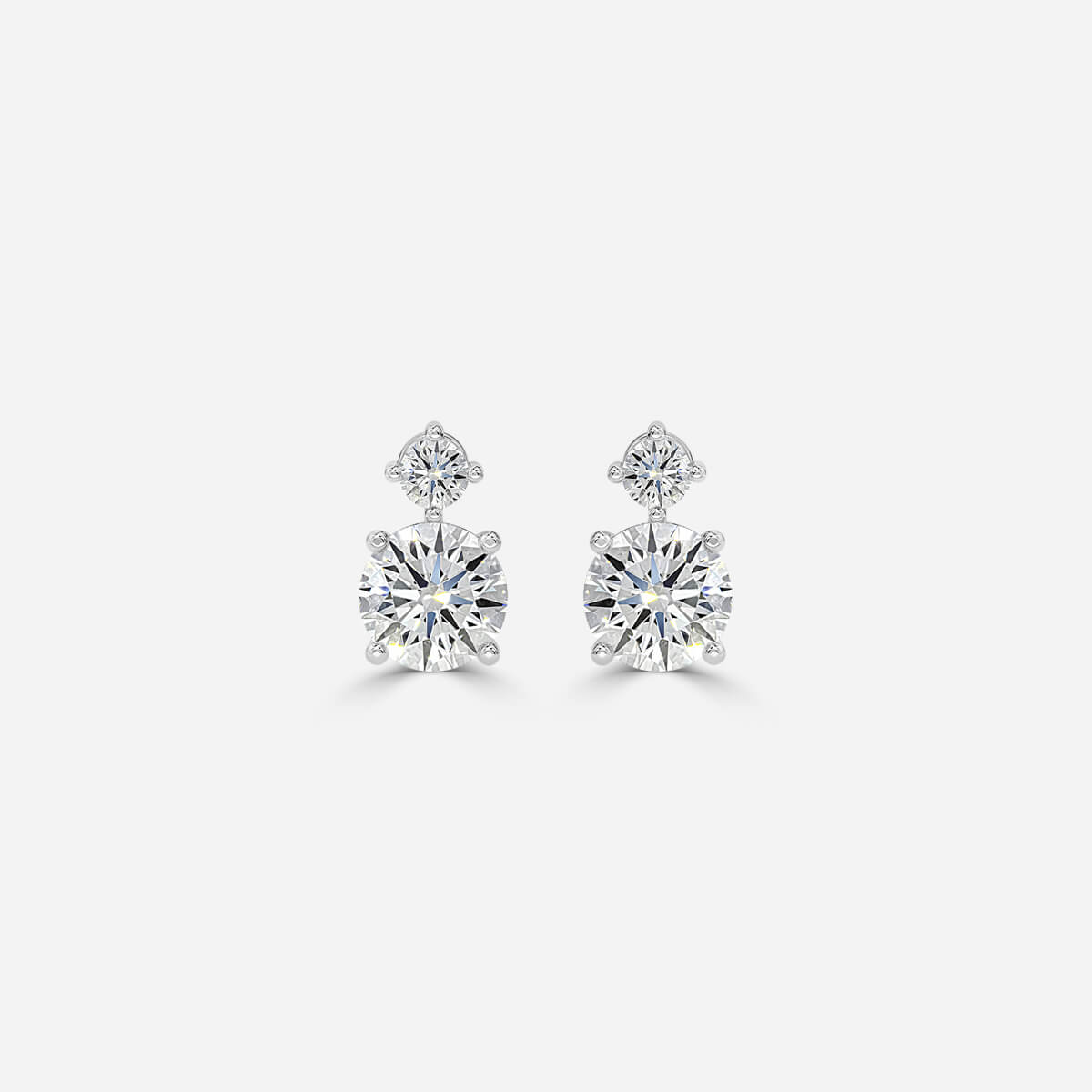 Round Moissanite Drops Earrings