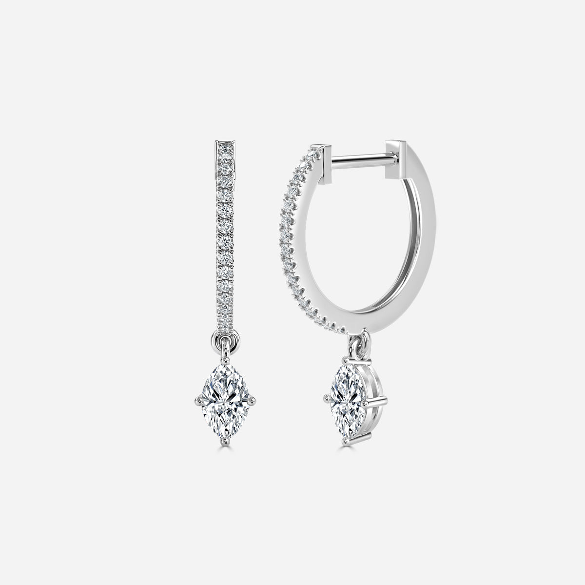 Sia Marquise Moissanite Hoop Earrings