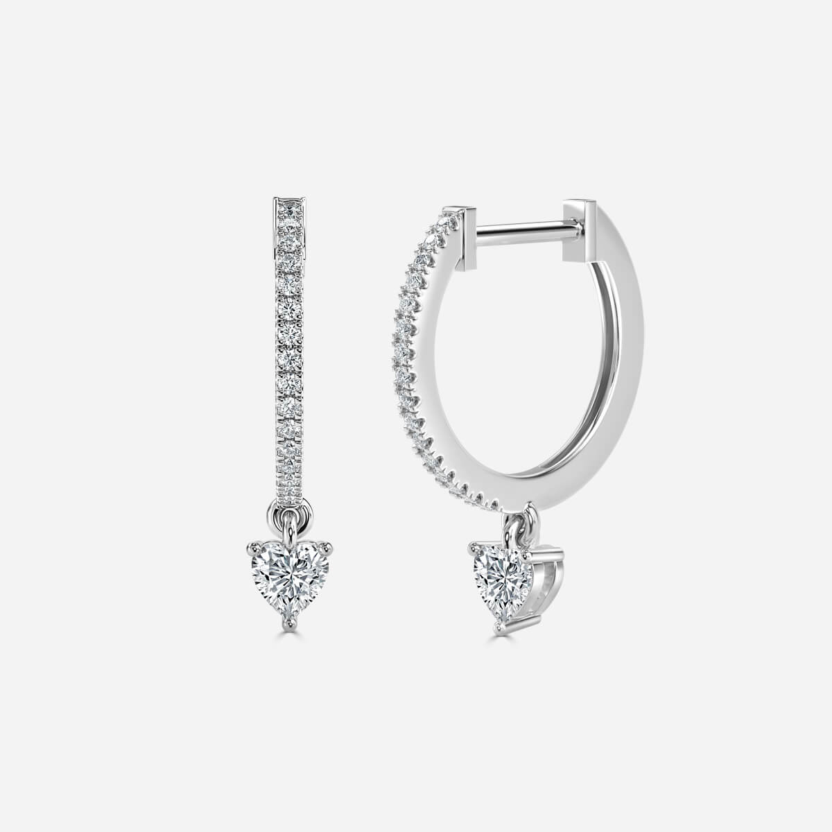 Sia Heart Moissanite Hoop Earrings