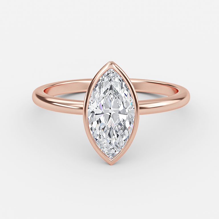 Alina Marquise Bezel Moissanite Engagement Ring