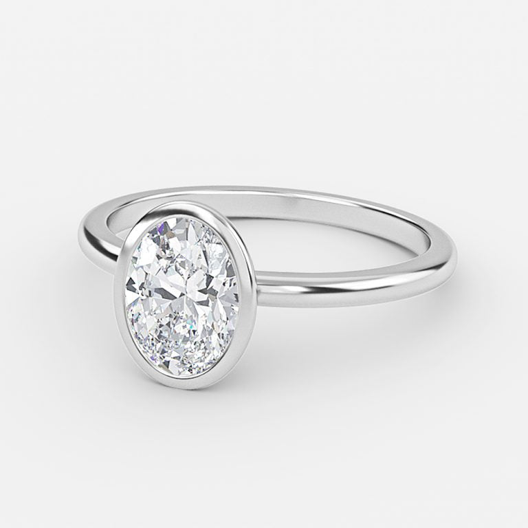 Alina Oval Bezel Moissanite Engagement Ring