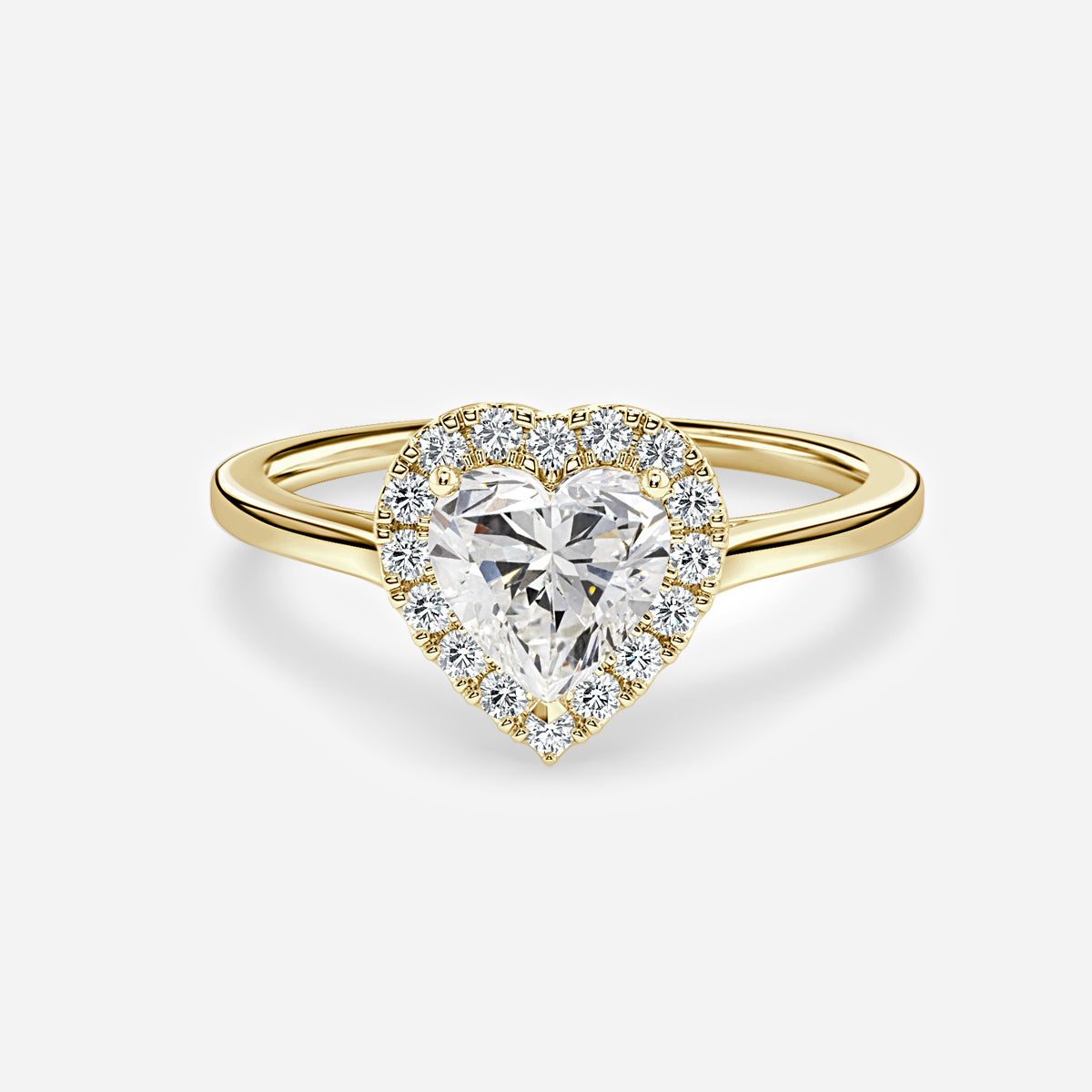 Winona Heart Halo Moissanite Engagement Ring