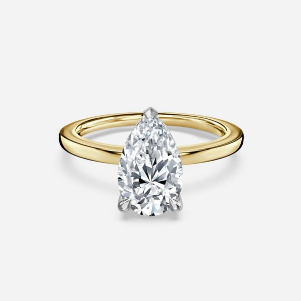 Penelope Pear Hidden Halo Moissanite Engagement Ring