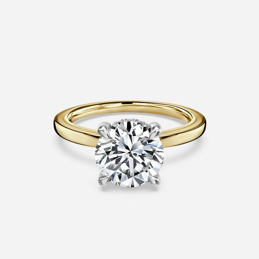 Penelope Round Hidden Halo Moissanite Engagement Ring