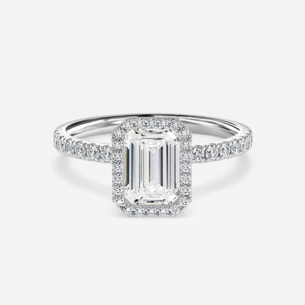 Tatienne Emerald Halo Moissanite Engagement Ring