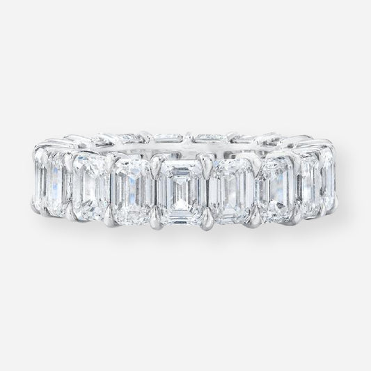 Classic Emerald Moissanite Eternity Band