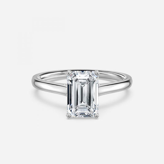 Bernadette Emerald Solitaire Moissanite Engagement Ring