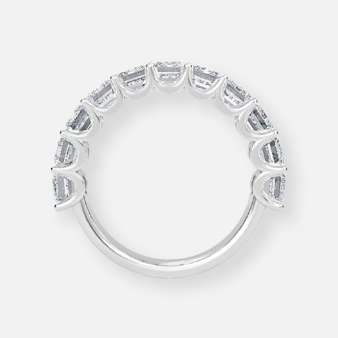 11 Stone Emerald Moissanite Anniversary Band