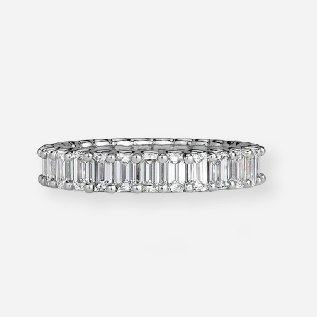 Flora Emerald Moissanite Eternity Band