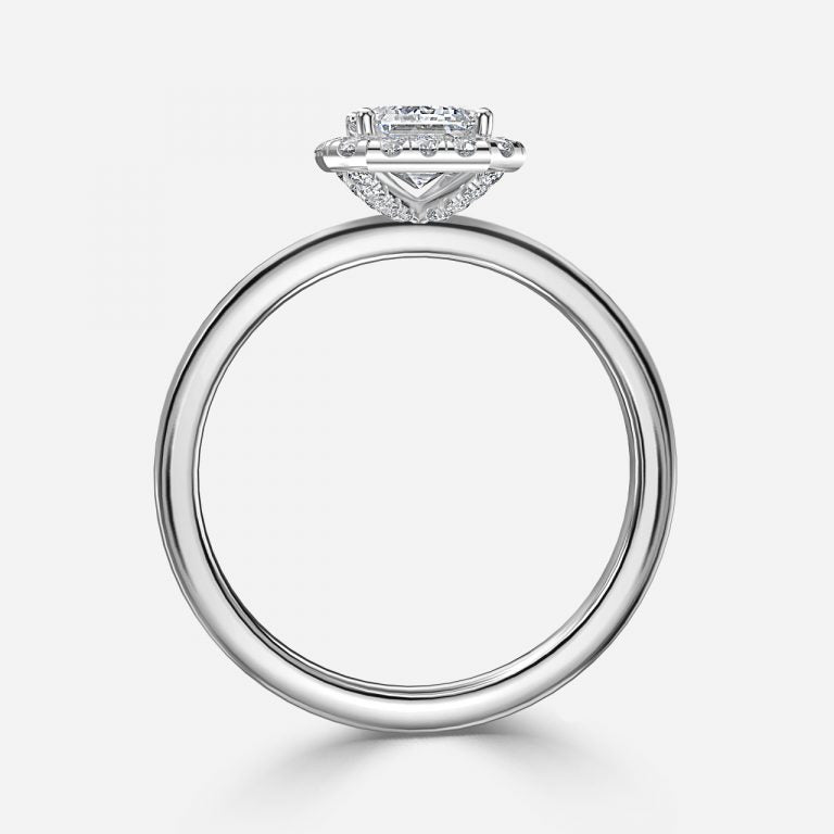 Katya Emerald Halo Moissanite Engagement Ring