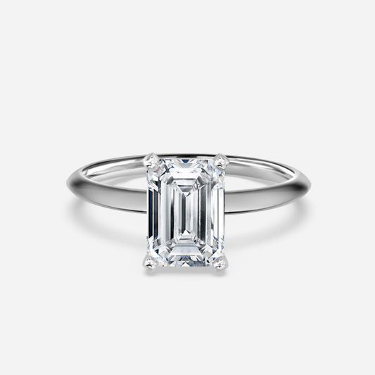 Arlette Emerald Solitaire Moissanite Engagement Ring