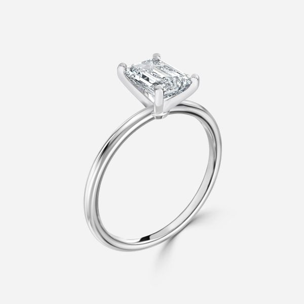 Arlette Emerald Solitaire Moissanite Engagement Ring