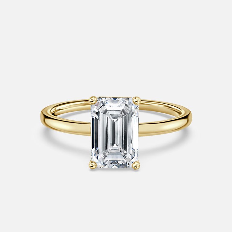 Dasha Emerald Solitaire Moissanite Engagement Ring