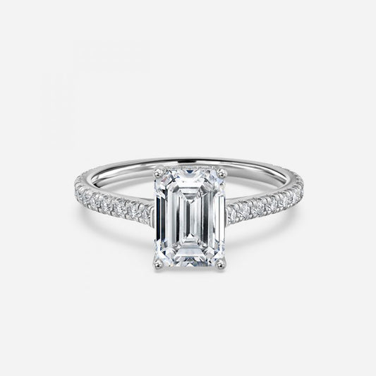 Tamsin Emerald Hidden Halo Moissanite Engagement Ring