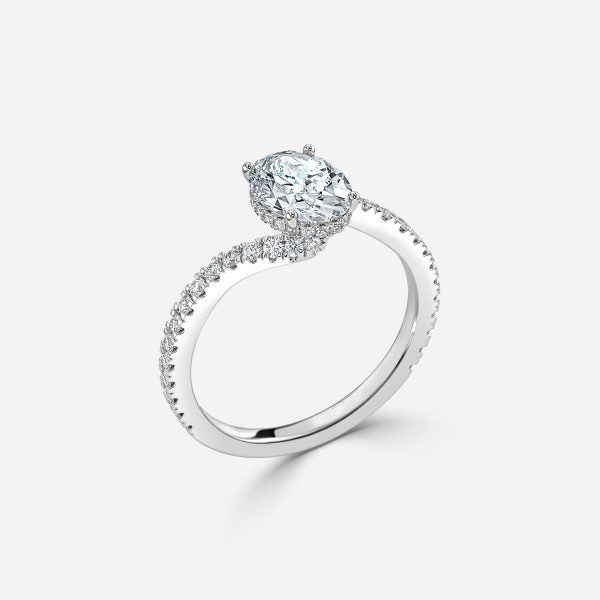 Paloma Oval Hidden Halo Moissanite Engagement Ring