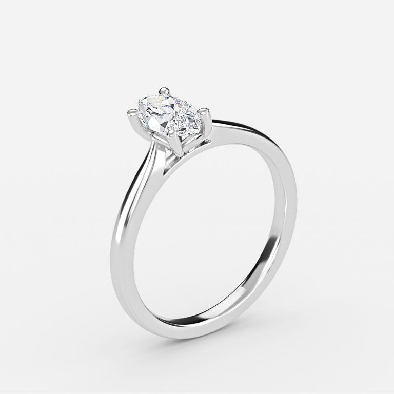 Peony Marquise Solitaire Moissanite Engagement Ring