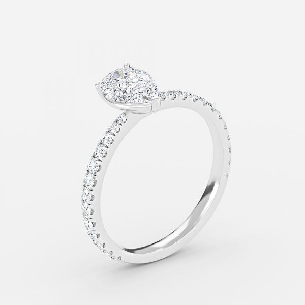 Eira Pear Diamond Band Moissanite Engagement Ring