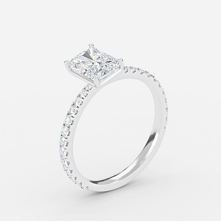 Eira Radiant Diamond Band Moissanite Engagement Ring