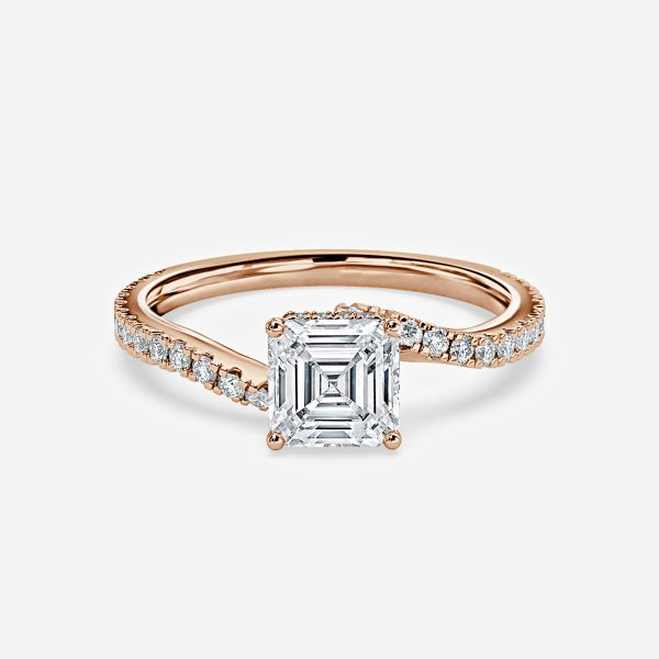 Paloma Asscher Hidden Halo Moissanite Engagement Ring