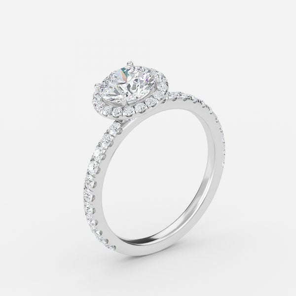 Lucia Round Halo Moissanite Engagement Ring