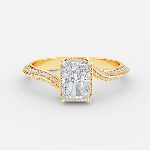 Bellatrix Radiant Hidden Halo Moissanite Engagement Ring