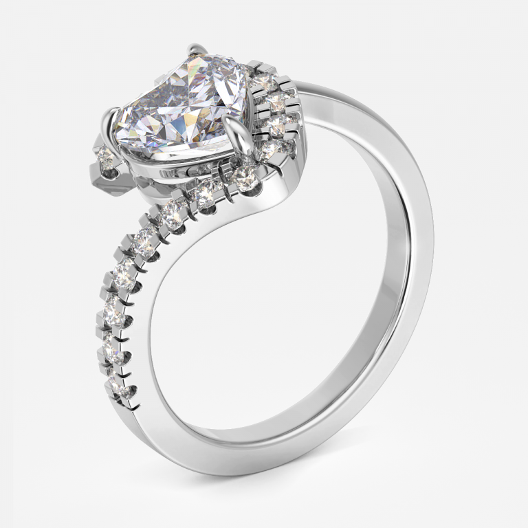 Thalassa Heart Halo Engagement Ring