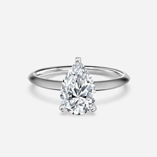 Arlette Pear Solitaire Moissanite Engagement Ring