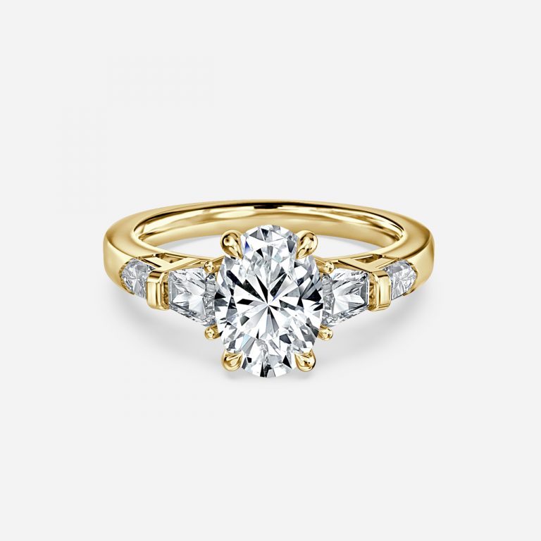 Maida Oval Three Stone Moissanite Engagement Ring