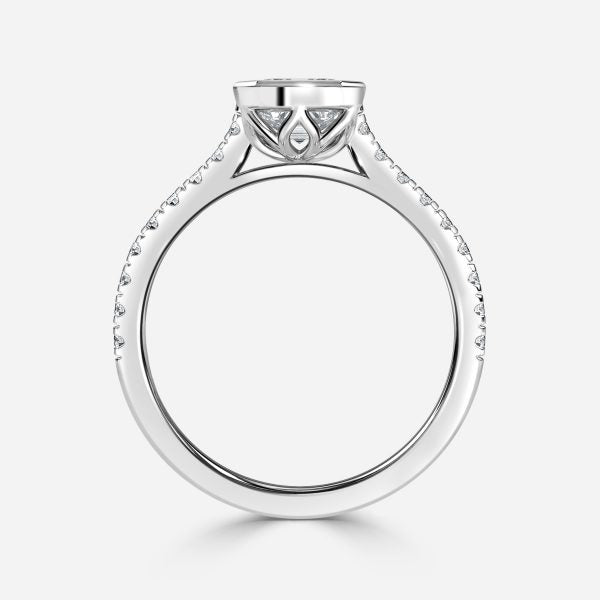 Arabella Asscher Bezel Moissanite Engagement Ring