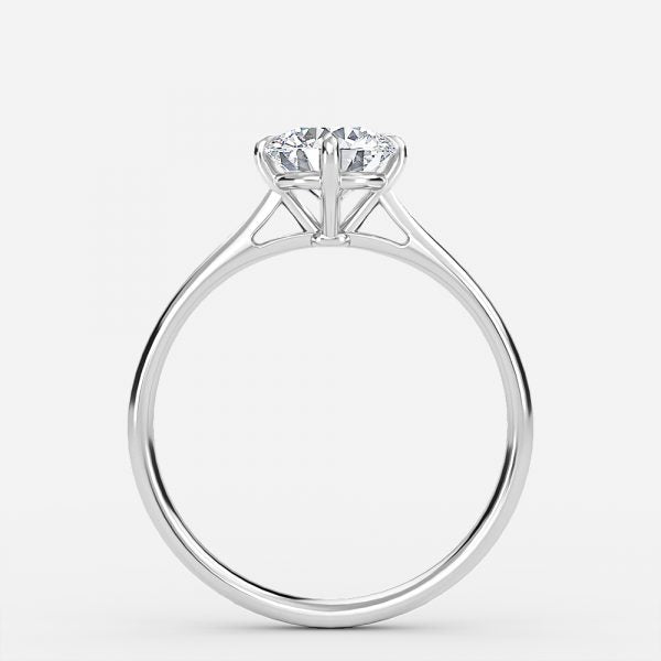 Luna Round Solitaire Moissanite Engagement Ring