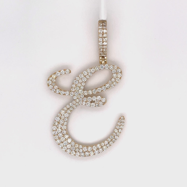 2.50 CT Moissanite Iced Out Letter E Pendant