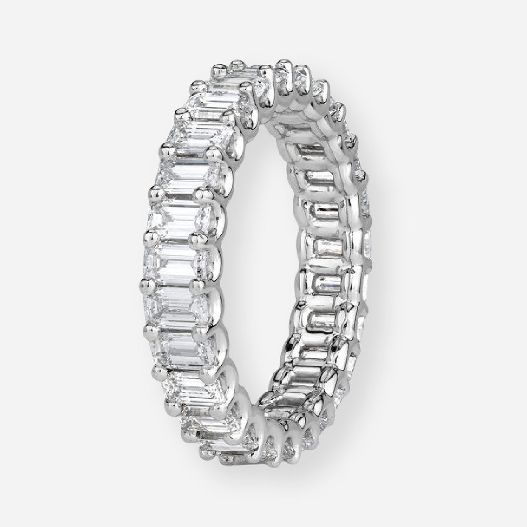 Flora Emerald Moissanite Eternity Band