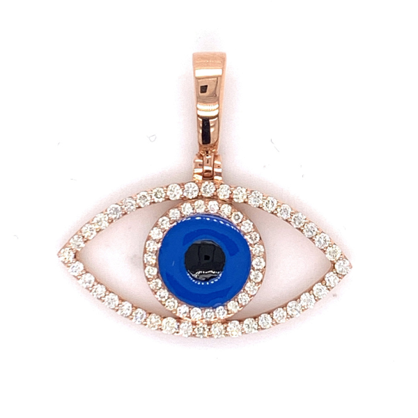 0.75 CT Moissanite Iced Out Evil Eye Pendant
