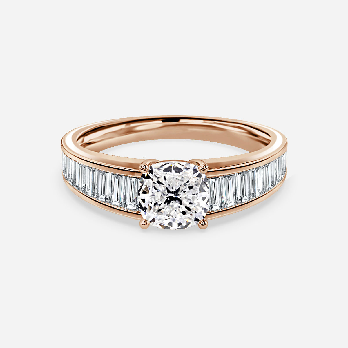 Zelia Cushion Unique Moissanite Engagement Ring