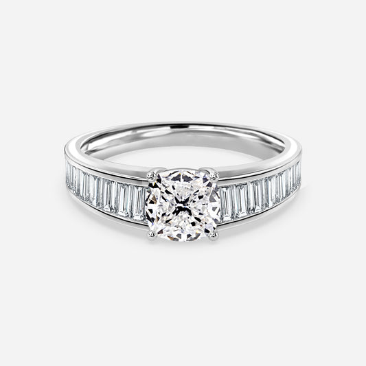 Zelia Cushion Unique Moissanite Engagement Ring