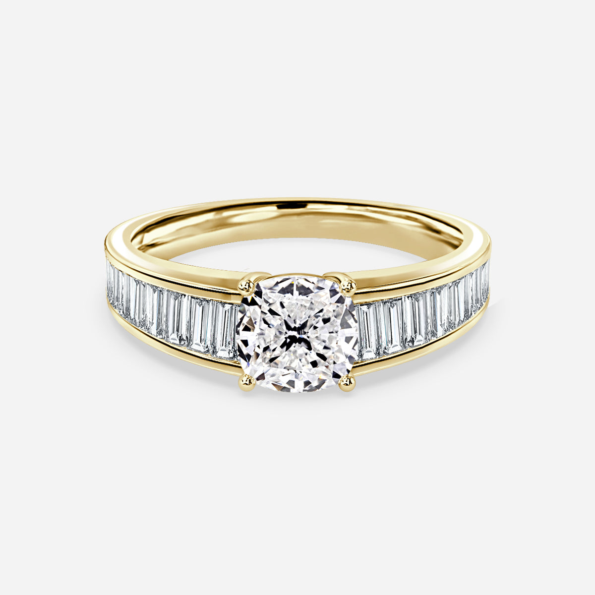 Zelia Cushion Unique Moissanite Engagement Ring