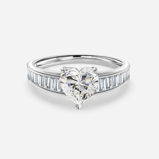 Thyra Heart Unique Moissanite Engagement Ring