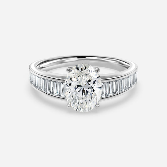 Thyra Oval Unique Moissanite Engagement Ring