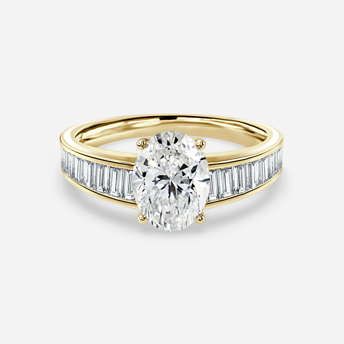 Thyra Oval Unique Moissanite Engagement Ring