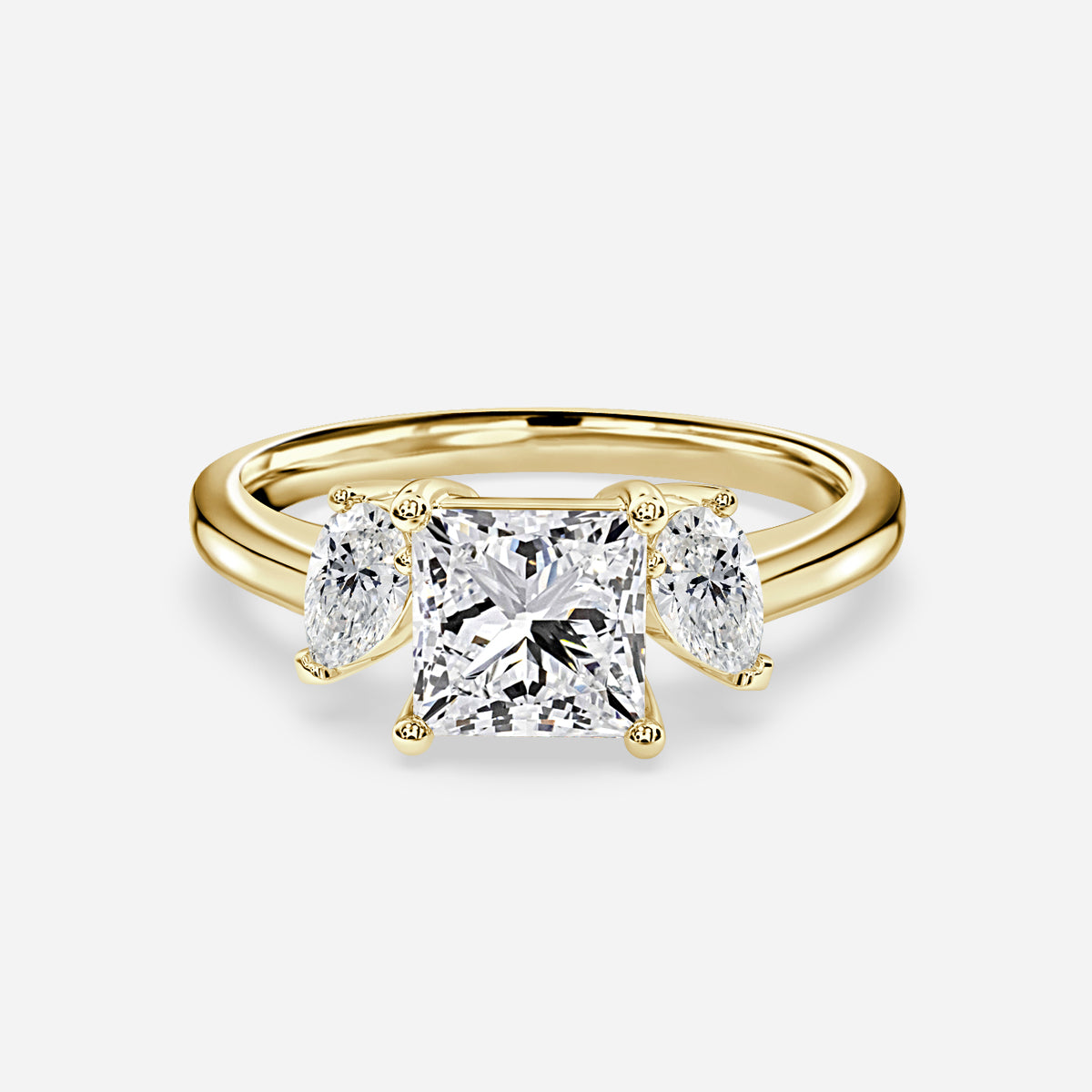 Jael Princess Three Stone Moissanite Engagement Ring