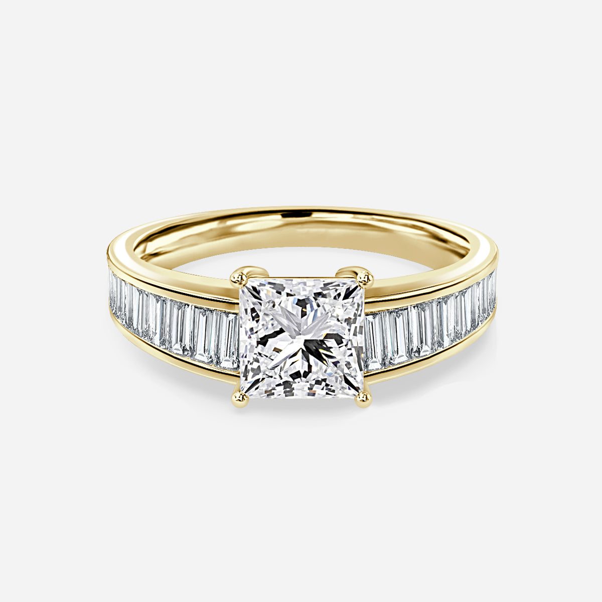 Zelia Princess Diamond Unique Moissanite Engagement Ring