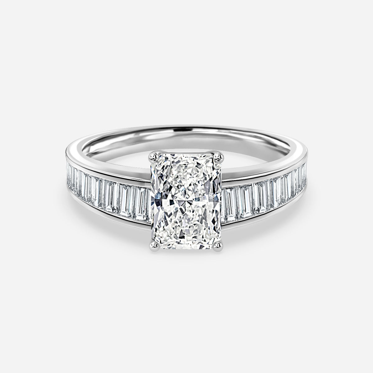 Zelia Radiant Unique Moissanite Engagement Ring