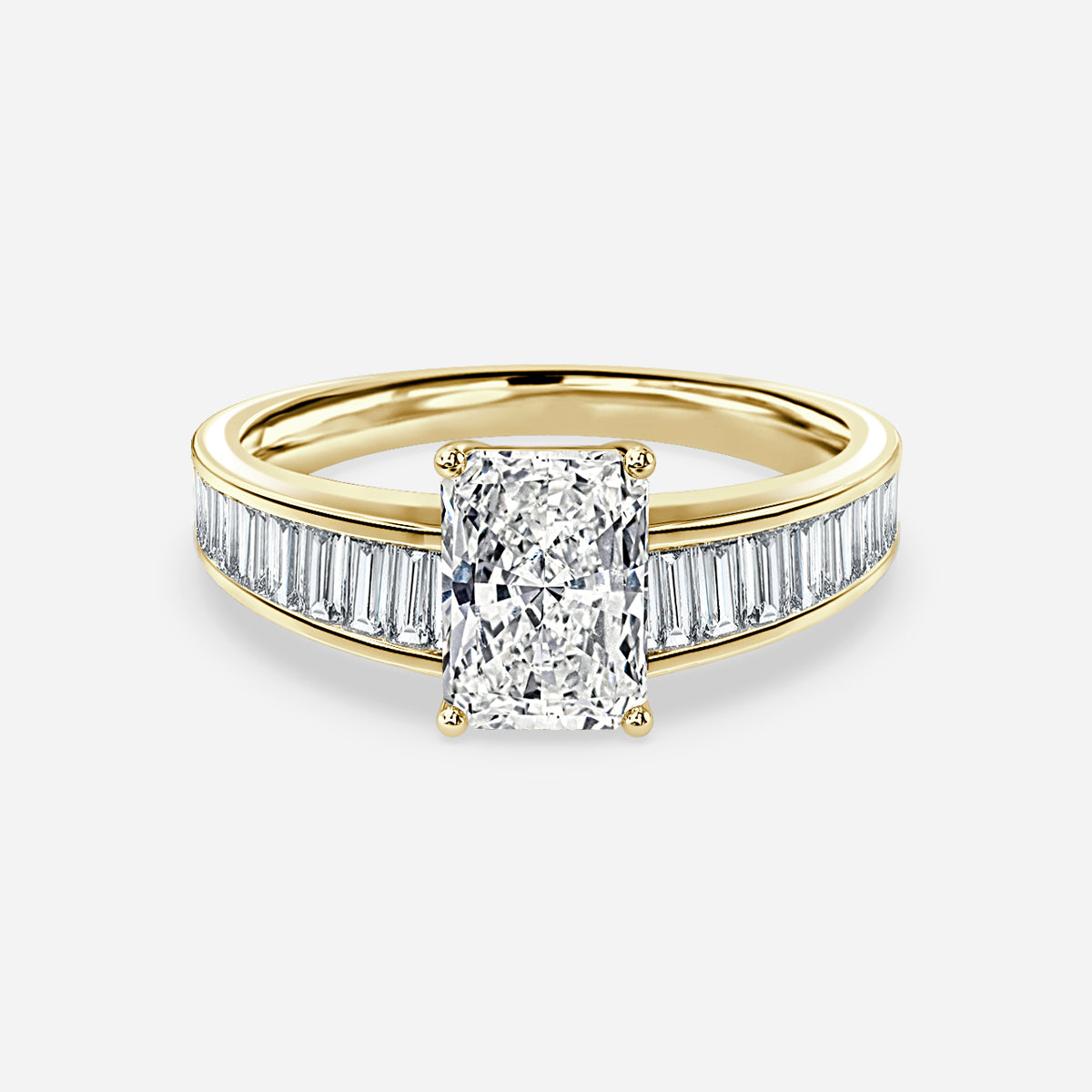 Zelia Radiant Unique Moissanite Engagement Ring