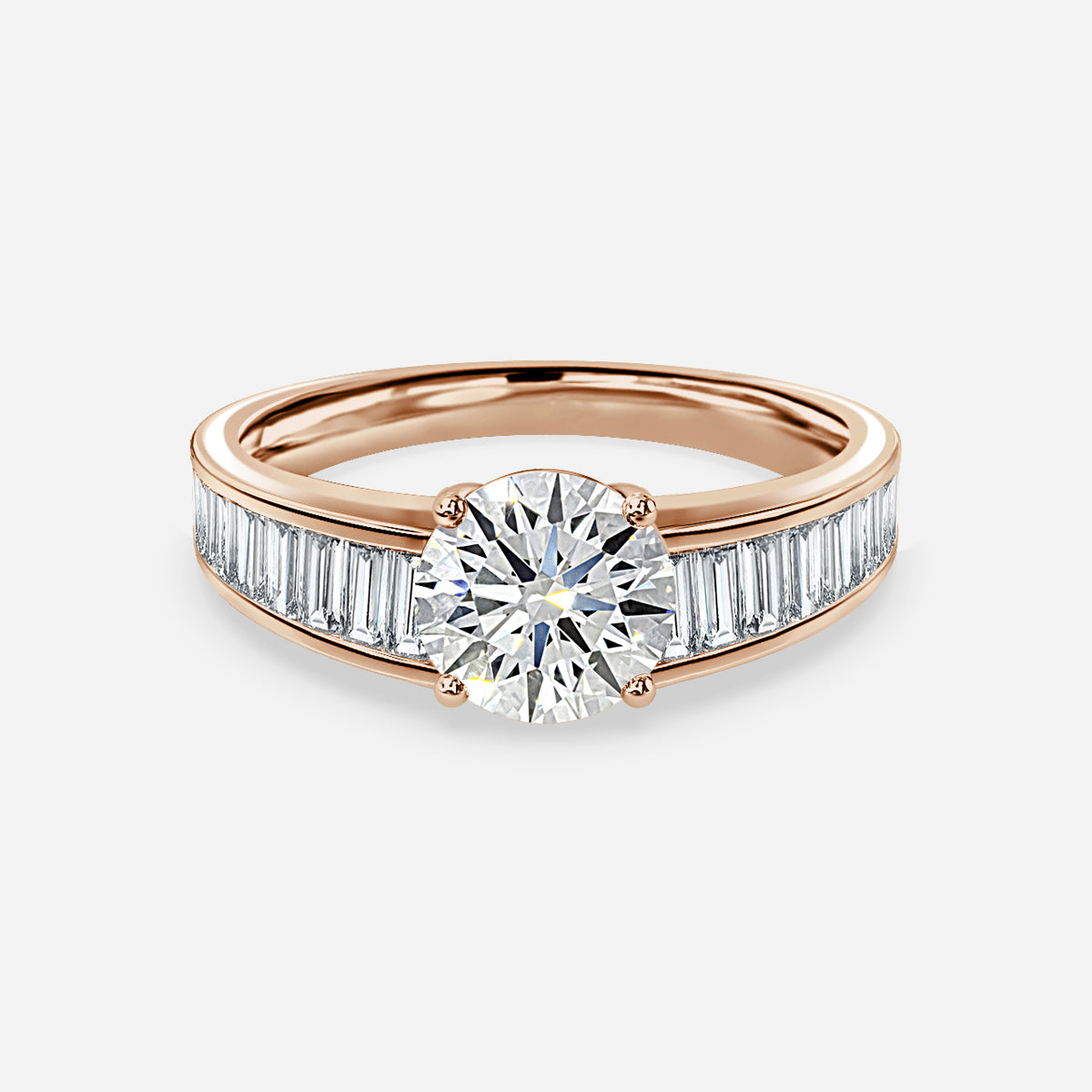 Thyra Round Unique Moissanite Engagement Ring