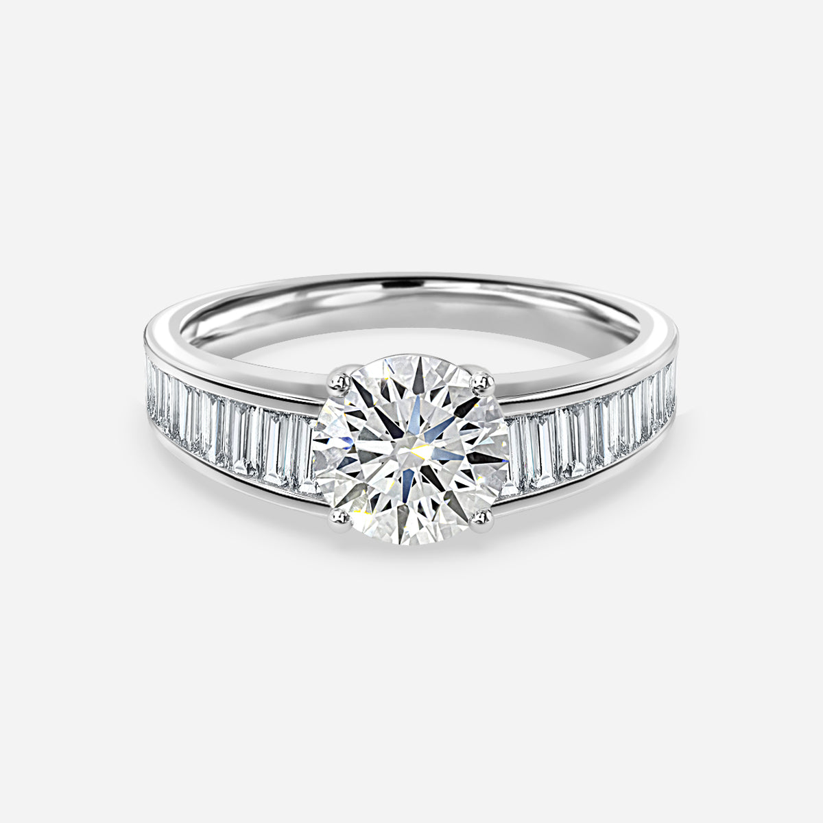 Thyra Round Unique Moissanite Engagement Ring