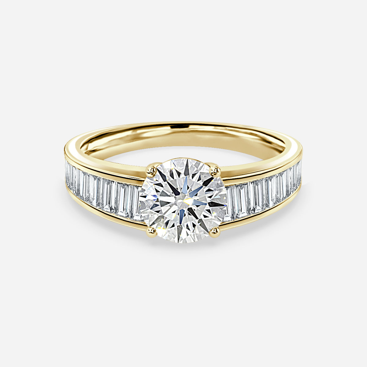 Thyra Round Unique Moissanite Engagement Ring