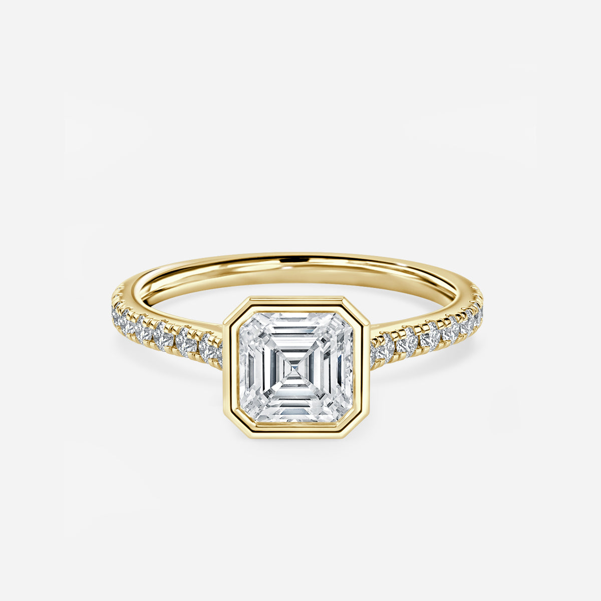 Magnolia Asscher Bezel Moissanite Engagement Ring